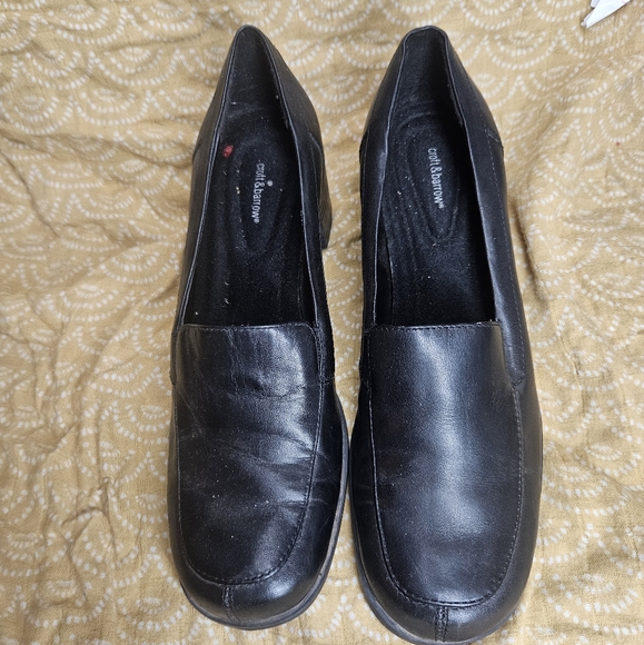 Y2K 90s Croft & Barrow Chantal Black Leather Block Heel Loafers size 6.5M Pumps - Picture 10 of 16